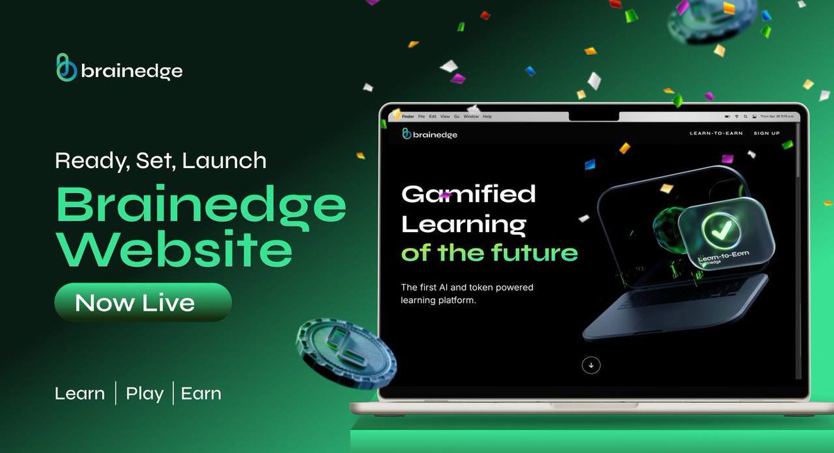 LEARN_Brainedge's tweet photo. 🌟 It’s Official—The Future of Learning is Here!🌟

🏗️ After months of relentless innovation and dedication, Brainedge is LIVE at https://t.co/4FWYqprukI

The World’s first AI-powered gamified learning platform designed to revolutionize how you learn, grow, and earn!

What Makes Us Unstoppable?

🎓 100+ in-demand Courses in 14 Dynamic Categories: From Crypto, Blockchain, AI & Cybersecurity to Leadership & Critical Thinking, discover the skills shaping the future of the world—today.

🌍 AI-powered Multilingual Mastery: Say goodbye to subtitles! Learn seamlessly in English, Spanish, and French, with 100 more languages on the way.

💎 Earn as You Learn: Dive into lessons, complete challenges and streaks, and rack up Brain Points (BP) to unlock exclusive rewards and achievements.

📈 Interactive Dashboard: Stay in control of your learning journey with tools to track progress, manage daily streaks, and hit every milestone.

🎮 Seamless Integration with BrainGames: Sync your BP and Hats to unleash premium perks and supercharge your learning adventure.

✨ Why Choose Brainedge?

Because no one’s done it like this before. AI. Gamification. Rewards. Multilingual Accessibility. We’re breaking every barrier to make learning not just a task—but an experience that transforms your life.

🎉 The Future is Now. The first step to your next big breakthrough starts here.

🔗 Join the Revolution at https://t.co/4FWYqprukI and start your journey today!

Your edge begins with Brainedge. 🚀

#Brainedge #LearntoEarn #Learn #AI #OnlineLearning #Elearning