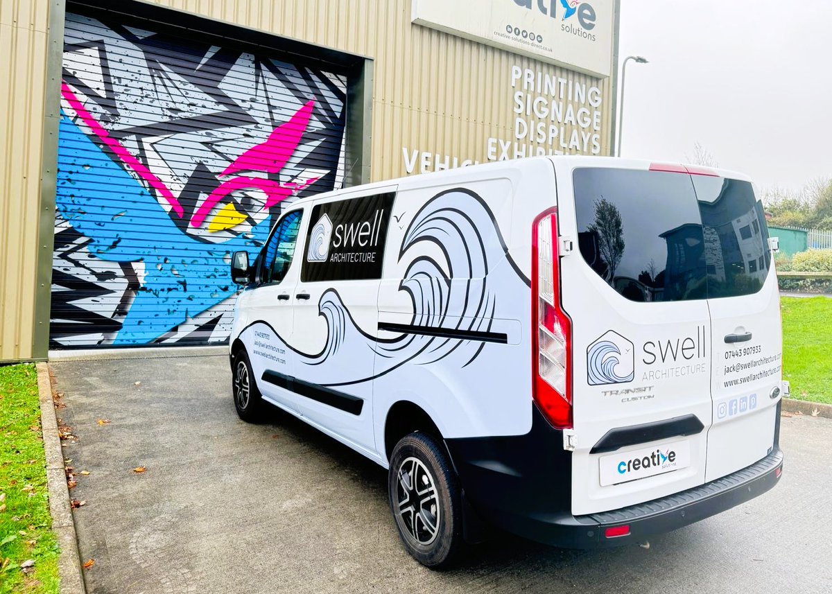 🚐✨ Transformed Swell Architecture's Ford Transit Custom with striking wave graphics! 🌊

✅ Custom branding
✅ One-way vision film
✅ UV-resistant &amp; weatherproof
Check out the full project: bit.ly/49ag0rq
#VehicleGraphics #CustomWrap #FordTransitCustom #BrandOnTheMove