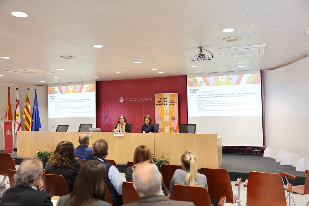 1⃣ Analitzem la modificació de la Directiva de Viatges Combinats i la seva incidència en la indústria turística amb Catiana Tur, gerent d'<a href="/ACAVe_travel/">ACAVe</a>; i les juristes Mª Dolores Serrano i Pilar López. Modera <a href="/pazcano1/">paz cano</a>, presidenta de la Secció de dret de Consum de l'ICAB.