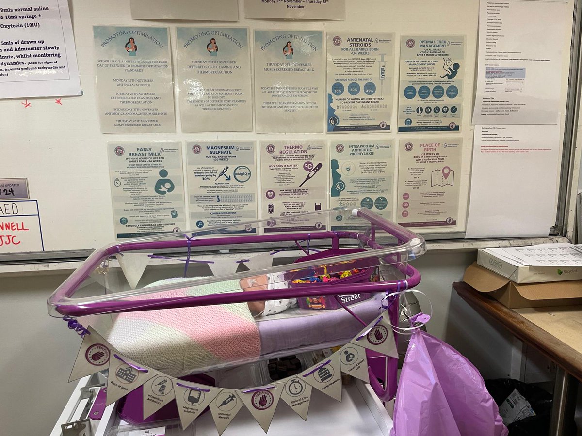 lively_helen's tweet photo. Day 3 of #pretermoptimisationweek and today's focus is Magnesium Sulfate &amp; Antenatal Steroids 💜
The Maternity &amp; NNU Team are off visiting areas with the Promotion Cot (and sweets!) @innovationnwc @HealthInnovMcr @NWNeonatalODN @shazhyde @EmlouwalkerEmma https://t.co/UQHdWXKb9E