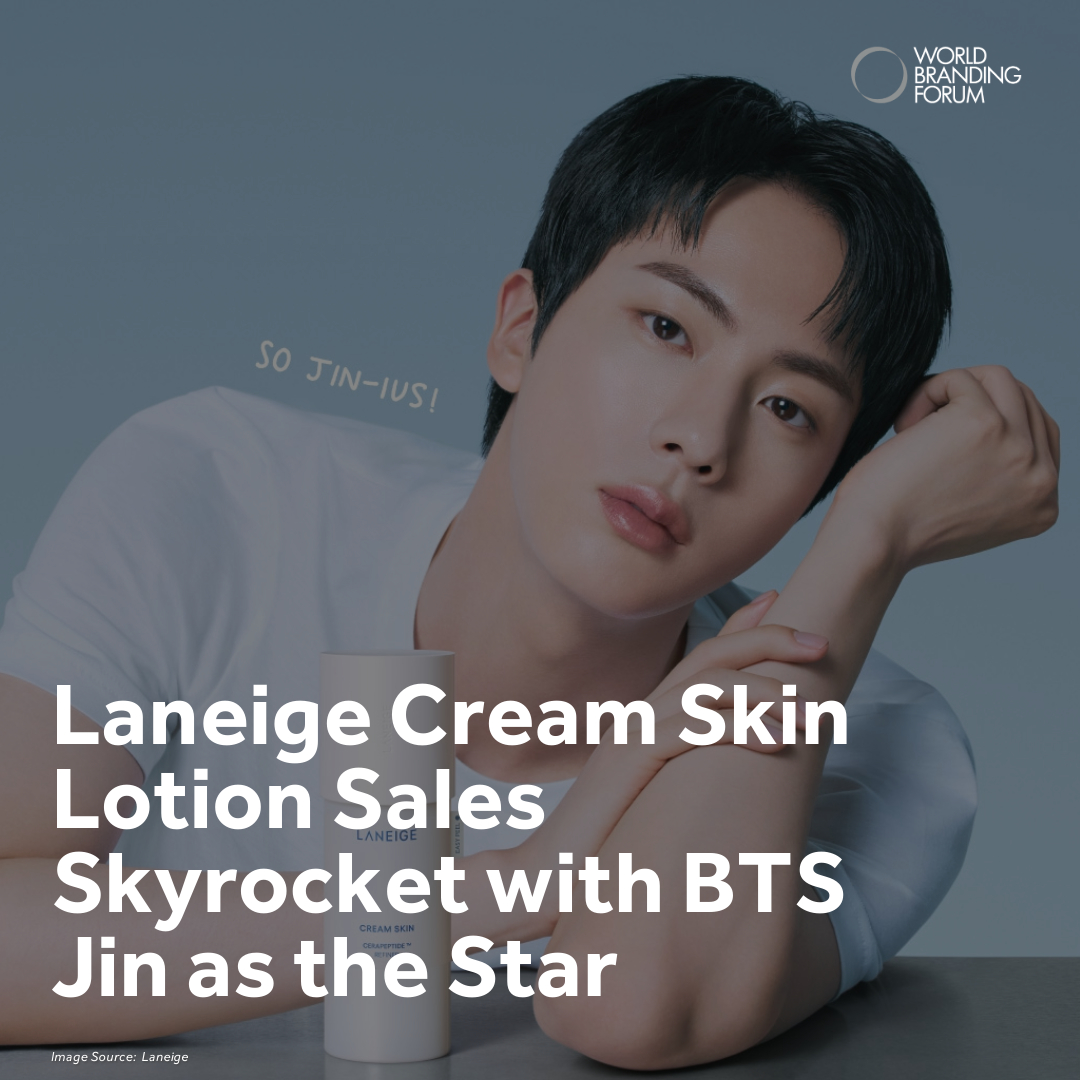 Laneige, a leading Korean cosmetics brand, saw a remarkable surge in sales after naming BTS member Jin as their Global Ambassador. 

brandingforum.org/branding/lanei…