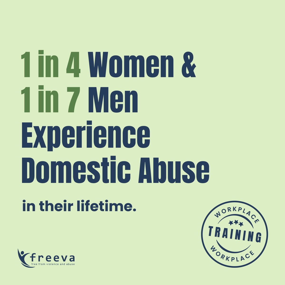 1 in 4 women and 1 in 7 men experience domestic violence.

HR professionals can be a lifeline - with the right training.

We'll provide you with the knowledge &amp; tools to provide effective support. 

Learn more: 
freeva.org.uk/jenkins-projec…

#HRTraining #SupportingSurvivors