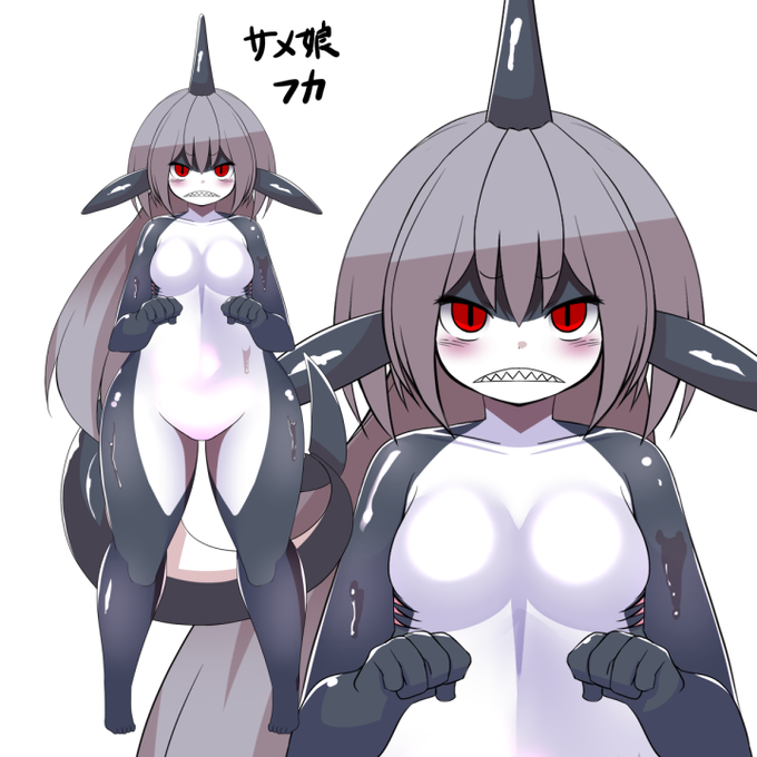 次作「レーヴランデの夢ひつじ(仮題)」の仲間キャラ、サメ娘の立ち絵を描きました🦈ギザ歯ギザギザ
衣装などは悩み中 