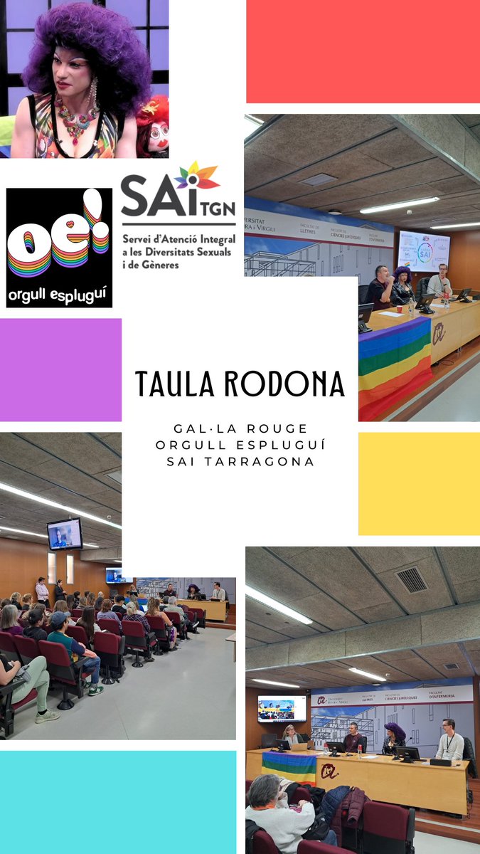 Les jornades estan prosseguint amb la Taula Rodona, a ma de la Gal·la Rouge, Orgull Espluguí i SAI Tarragona!
Deixa'ns els teus comentaris!