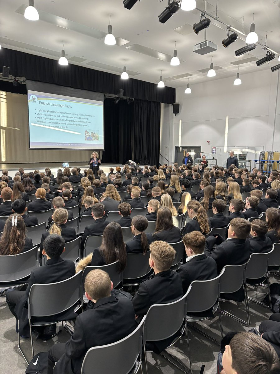 Superb assembly yesterday from Mrs Dickinson.  The topic of literacy and how it will shape your future. Gwisg arbennig a phresenoldeb blwyddyn 7 <a href="/croesyschool/">Croesyceiliog School</a> @CroesyDoWKS3