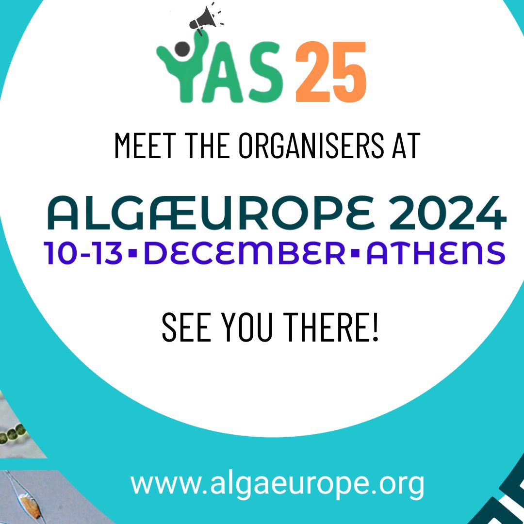 🌿 Meet the Organizers of the Young Algaeneers Symposium at AlgaEurope 2024 in Athens!

Our YAS Chair, Daniel Figueiredo, will be presenting YAS25 on the afternoon of December 12th.

If you’re attending AlgaEurope and want to learn more about YAS, don’t hesitate to reach out!