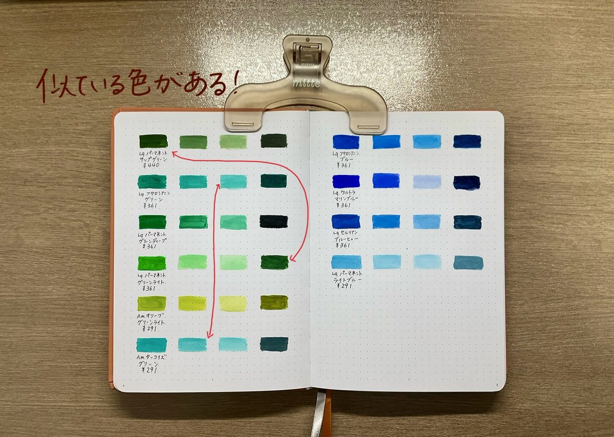 Yuki_ptrb2409's tweet photo. アクリル絵の具の色見本を作ってみました。

初めて買ったリキテックス レギュラータイプ 伝統色12色セット+単品で買い足したもの。
アムステルダムとホルベインもあります。

noteにはもうちょっと詳細書いてます。
https://t.co/EcyI68No74 https://t.co/cmvlNIMeSM