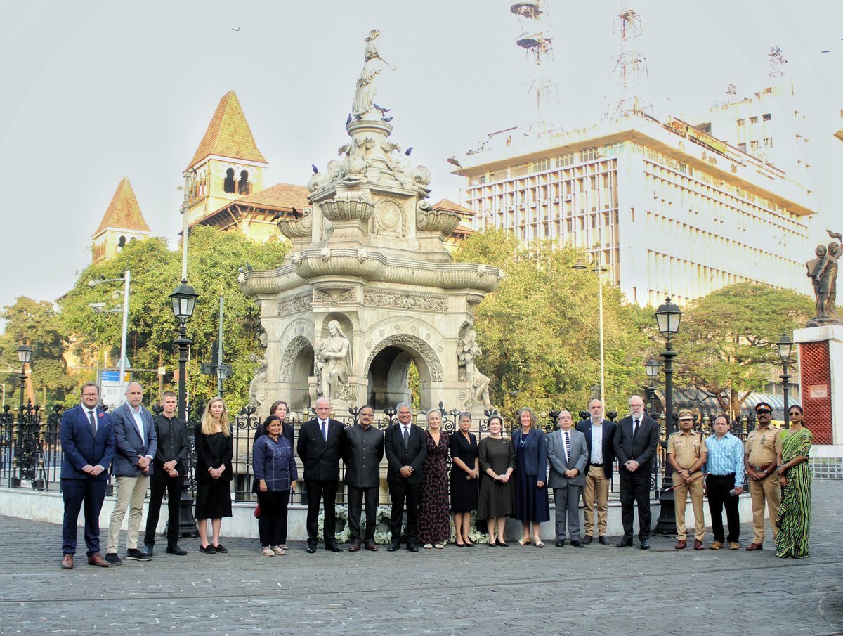 UK in Mumbai 🇬🇧🇮🇳 (@ukinmumbai) on Twitter photo 40 years since his tragic death, a poignant memorial service was organised at Flora Fountain for former British Deputy High Commissioner Percy Norris. His daughter Madeleine joined <a href="/HMTCSouthAsia/">Harjinder Kang, HM Trade Commissioner (South Asia)</a>, other diplomats and senior police officials to pay tribute to his enduring legacy. 40 years since his tragic death, a poignant memorial service was organised at Flora Fountain for former British Deputy High Commissioner Percy Norris. His daughter Madeleine joined <a href="/HMTCSouthAsia/">Harjinder Kang, HM Trade Commissioner (South Asia)</a>, other diplomats and senior police officials to pay tribute to his enduring legacy.