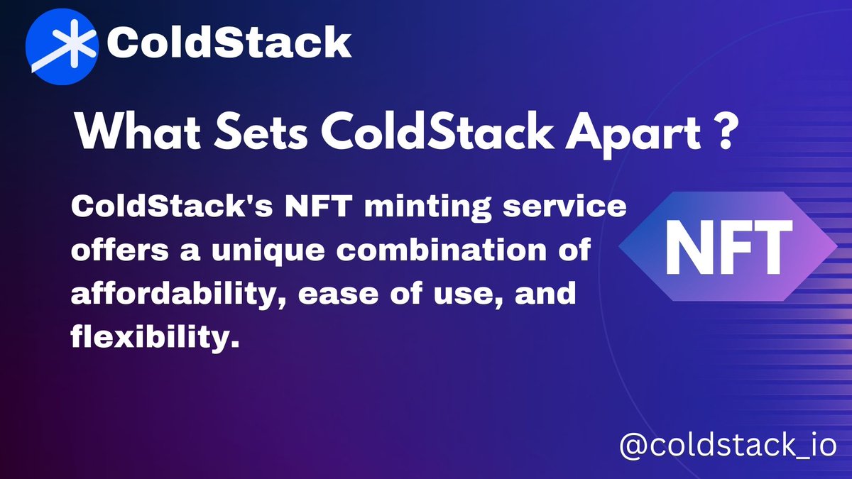 AgadaIyojo12939's tweet image. Are you an artist 🎨, creator 🖋️, or collector 🛍️ looking to tap into the exciting world of Non-Fungible Tokens (NFTs)? 🤔 Look no further than ColdStack's innovative NFT minting service! 💻
@coldstack_io #Coldstack #NFT