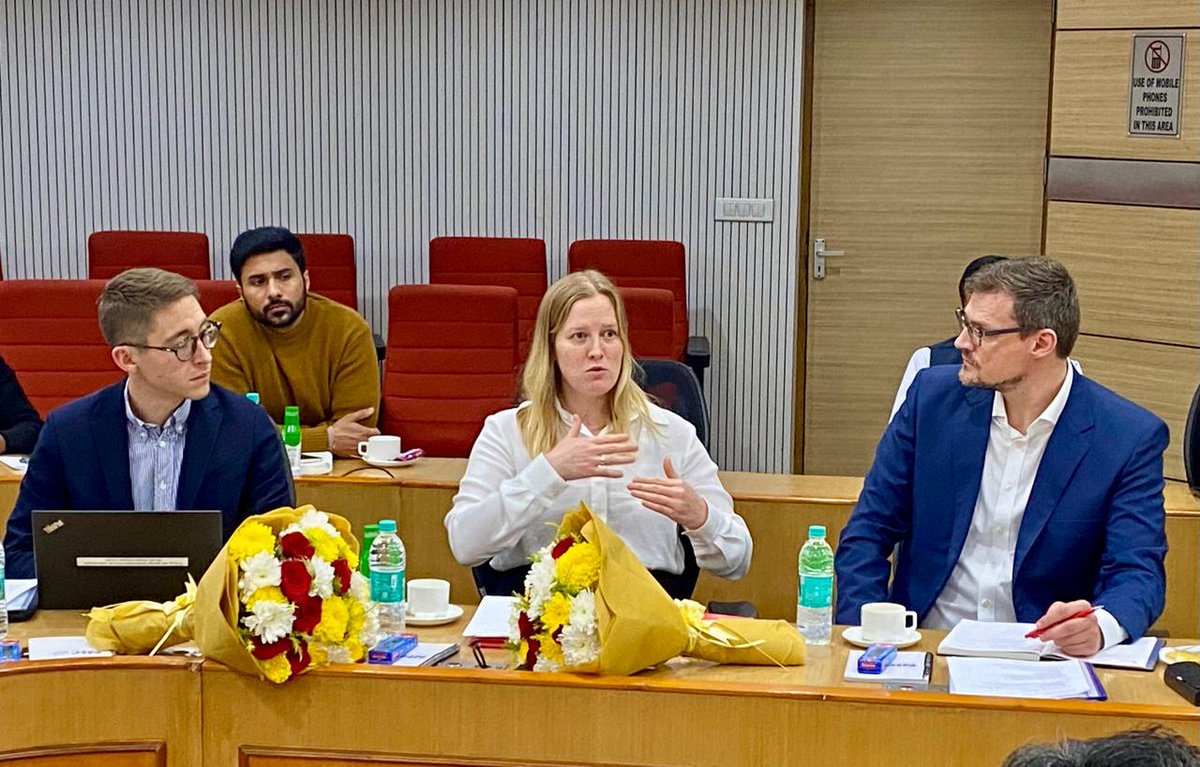 NICMeity's tweet photo. A three member delegation from National ID Centre of Denmark visited NIC Hqrs., New Delhi; strengthening ICT cooperation and exploring opportunities for innovation &amp; growth together. NIC officials presented them various digital solutions facilitating eGovernance at all levels. https://t.co/TTiNaYQ8E6