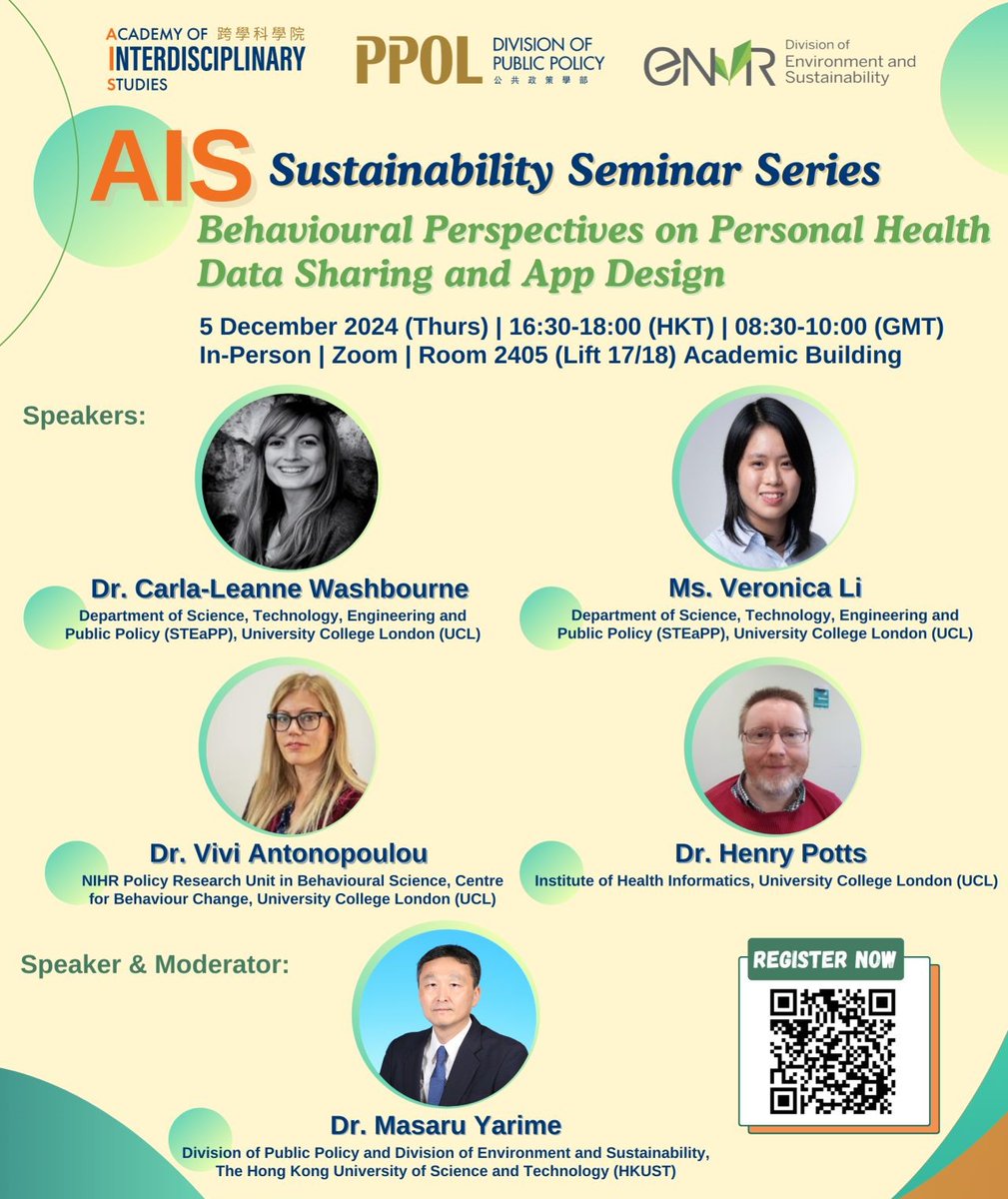 UCL Centre for Behaviour Change (@uclbehavechange) on Twitter photo <a href="/viviantonop/">Vivi Antonopoulou</a> is speaking at this seminar on 5 Dec 8:30-10am GMT. Join online to hear about key factors affecting acceptability of data sharing through health apps, framed using COM-B, & insights into how digital health should look in the future
👉 Register ust.az1.qualtrics.com/jfe/form/SV_3E… <a href="/viviantonop/">Vivi Antonopoulou</a> is speaking at this seminar on 5 Dec 8:30-10am GMT. Join online to hear about key factors affecting acceptability of data sharing through health apps, framed using COM-B, & insights into how digital health should look in the future
👉 Register ust.az1.qualtrics.com/jfe/form/SV_3E…