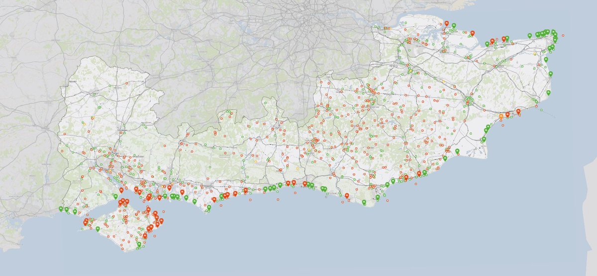 Look at the state of this.

<a href="/SouthernWater/">Southern Water</a> releasing sewage from virtually every inland and coastal outfall in Kent, Sussex and Hampshire today.