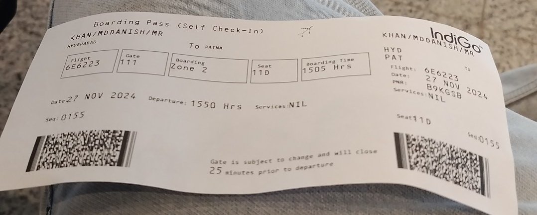 MdImmdk's tweet photo. Indigo flight सिट बदलने में आगे है क्या?
मैंने पैसा पेमेंट किया था सीट का और बुकिंग में बताया 9F seat और बोर्डिंग के समय दिया 11D https://t.co/UZltUP5iIT