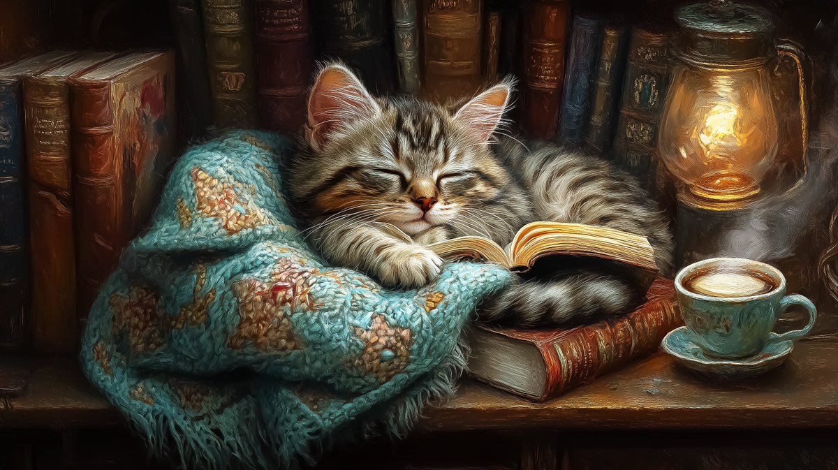 TYZU's tweet image. Purrfectly Cozy Reading Nook
Ever seen a cat that’s into literature? This cutie proves reading is pawsitively purrfect with a coffee sidekick! "So many books, so little time." What's your go-to #coffee for a reading marathon? Share below!