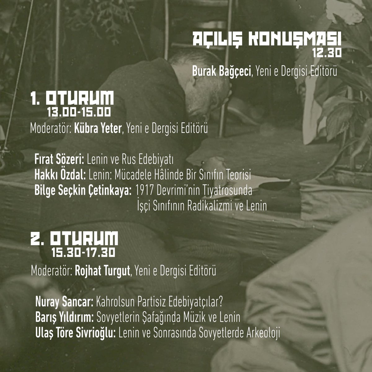 Lenin ve Kültür Sempozyumu

🗓️ 7 Aralık 2024 Cumartesi
⏰ 12.30
📍 Moda Sahnesi