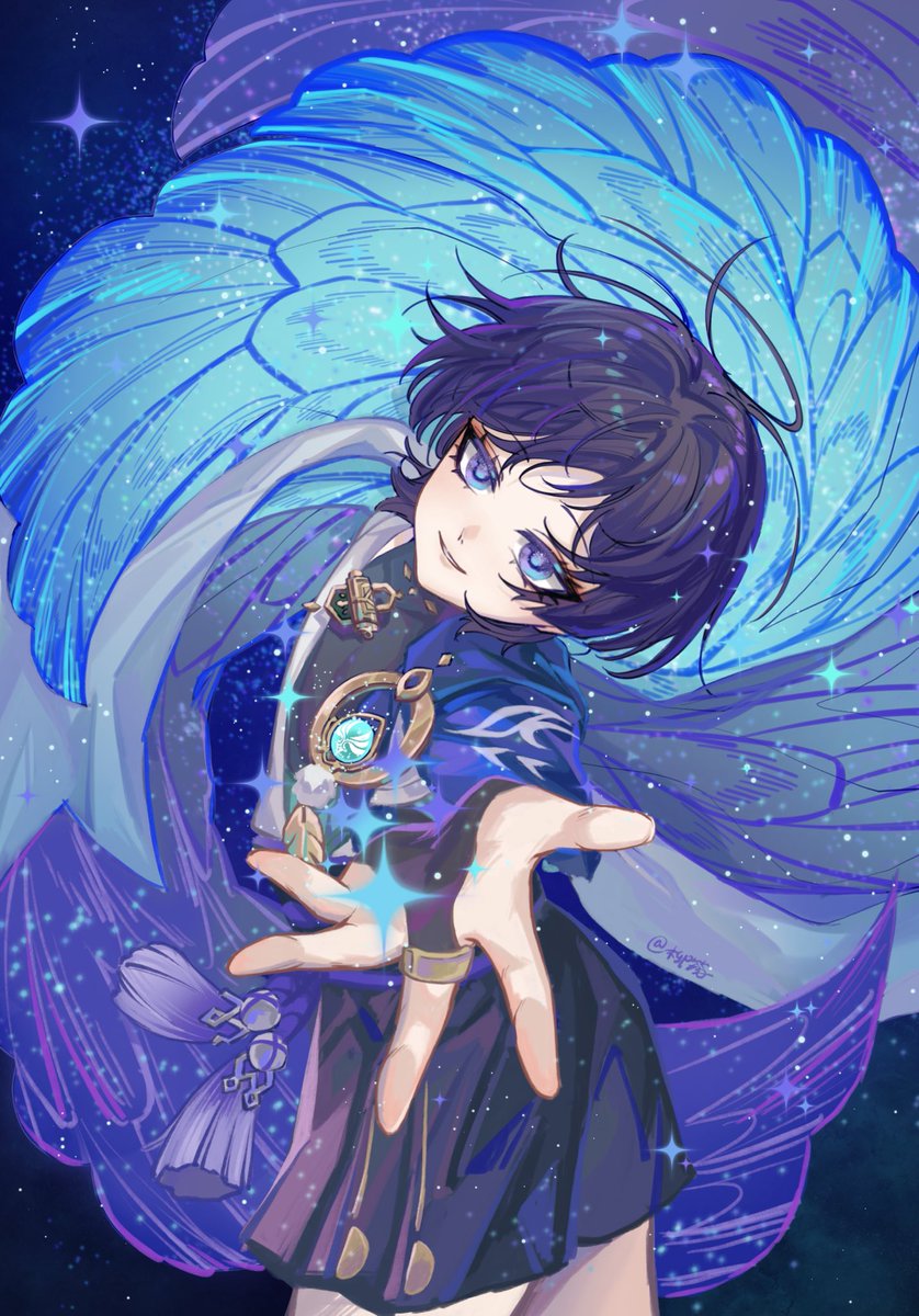 RuriHane619's tweet photo. 这张更改了姿势加细化🦋 #wanderer #GenshinImpact https://t.co/MnRrziyRt6