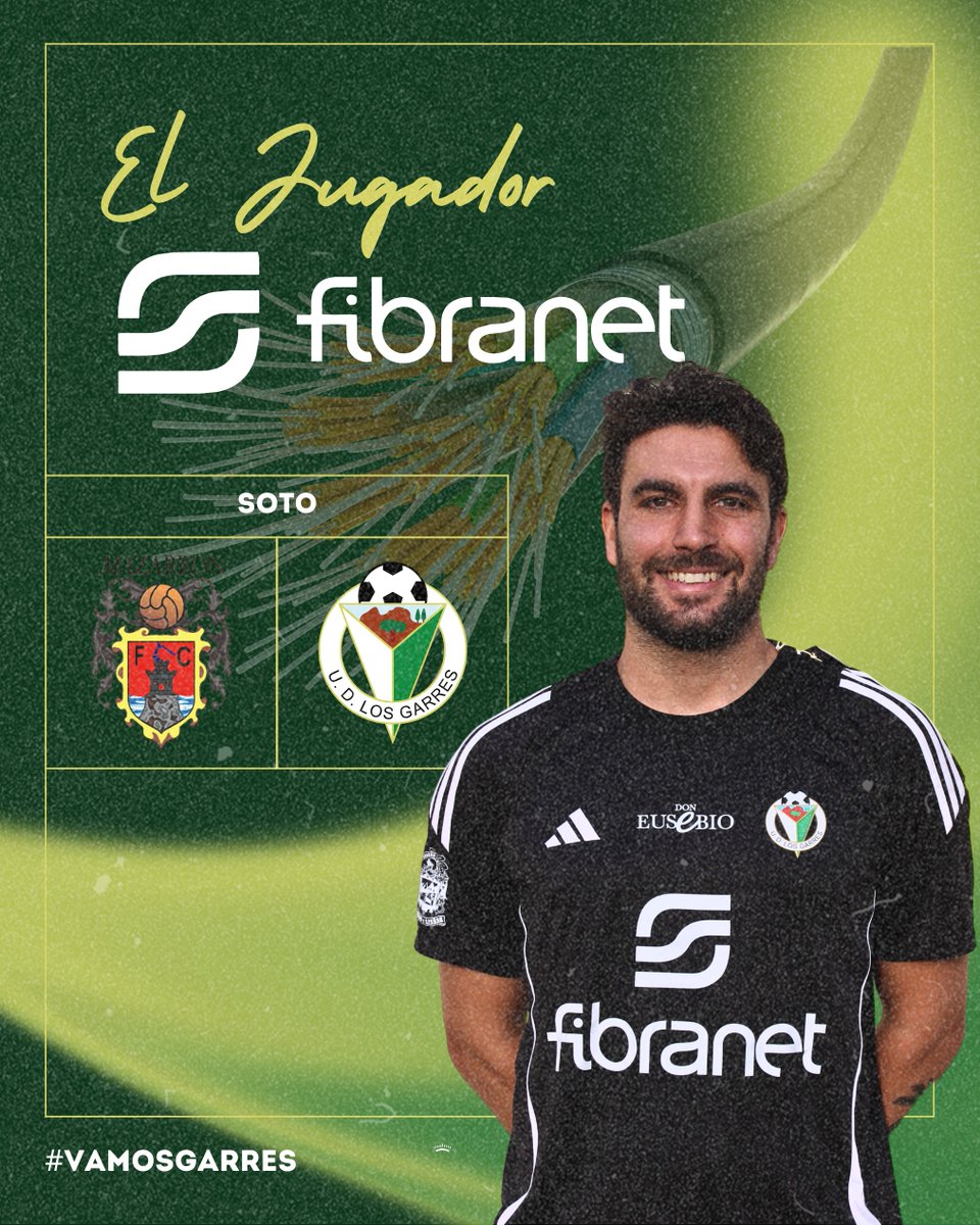 🫡 𝐒𝐨𝐭𝐨 es el 𝐣𝐮𝐠𝐚𝐝𝐨𝐫 𝐟𝐢𝐛𝐫𝐚𝐧𝐞𝐭 del #MazarrónLosGarres

🔌 Compenetración, trabajo en equipo, conexión con los compañeros, MISMAS CARACTERÍSTICAS QUE FIBRANET.

#VamosGarres