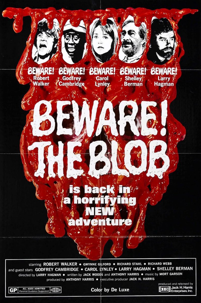 SaveRedlandLibr's tweet photo. 11am TODAY on #LegendXtra
The 1972 #SciFi #Comedy #Horror film🎥 “Beware! The Blob” directed by #LarryHagman from a screenplay by #JackWoods + #AnthonyHarris based on a story by #RichardClair + #JackHHarris
🌟#RobertWalker #CarolLynley #GodfreyCambridge #LarryHagman https://t.co/Delgzx5d13
