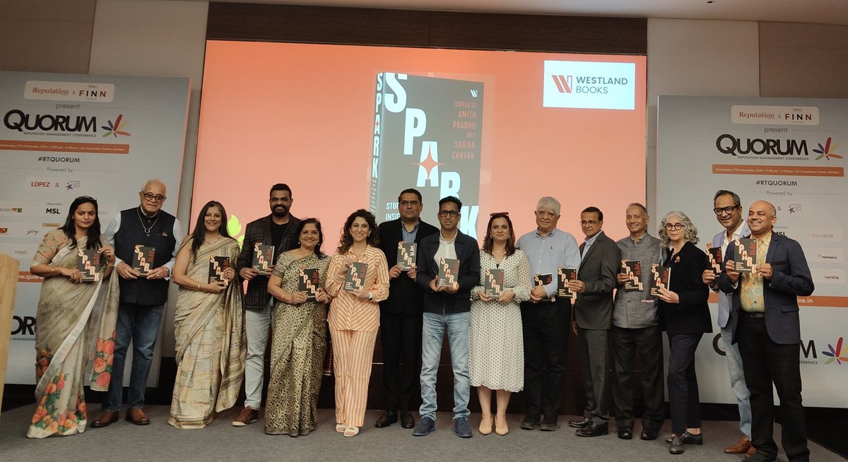 RepTodayMag's tweet photo. The grand finale at #RTQUORUM! 🎉 Presenting SPARK, a book celebrating the journeys of PR professionals turned founders. 🌟 Their stories capture the evolution of the PR industry—insightful, inspiring, and empowering! ✨📖 https://t.co/SUtkNYj5QZ