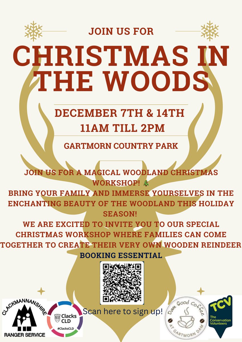 Clackmannanshire CLD (@clackscld) on Twitter photo Come along and join some of the <a href="/ClacksCouncil/">Clackmannanshire Council</a> team and <a href="/TCVtweets/">The Conservation Volunteers (TCV)</a> for a magical woodland Christmas workshop. Fun for all the family! 🦌 <a href="/ClacksEducation/">Clackmannanshire Council People Directorate</a> <a href="/ClacksFWP/">FWP Community Around the School</a> <a href="/clacksCTSI/">Clacks Third Sector Interface</a> Come along and join some of the <a href="/ClacksCouncil/">Clackmannanshire Council</a> team and <a href="/TCVtweets/">The Conservation Volunteers (TCV)</a> for a magical woodland Christmas workshop. Fun for all the family! 🦌 <a href="/ClacksEducation/">Clackmannanshire Council People Directorate</a> <a href="/ClacksFWP/">FWP Community Around the School</a> <a href="/clacksCTSI/">Clacks Third Sector Interface</a>