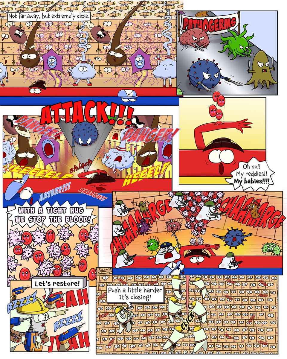 3_lethal_kids's tweet image. Inside Leon’s body, an epic battle begins! 🧠💥

Germs invade. 🦠
Platelets rush to stop bleeding. 🩸
Macrophages fight back. 💪
Fibroblasts rebuild the skin. 🔧
Play Blood Hospital Fun makes biology a fun, action-packed adventure for kids 6-10!

#ScienceMadeFun #KidsComics