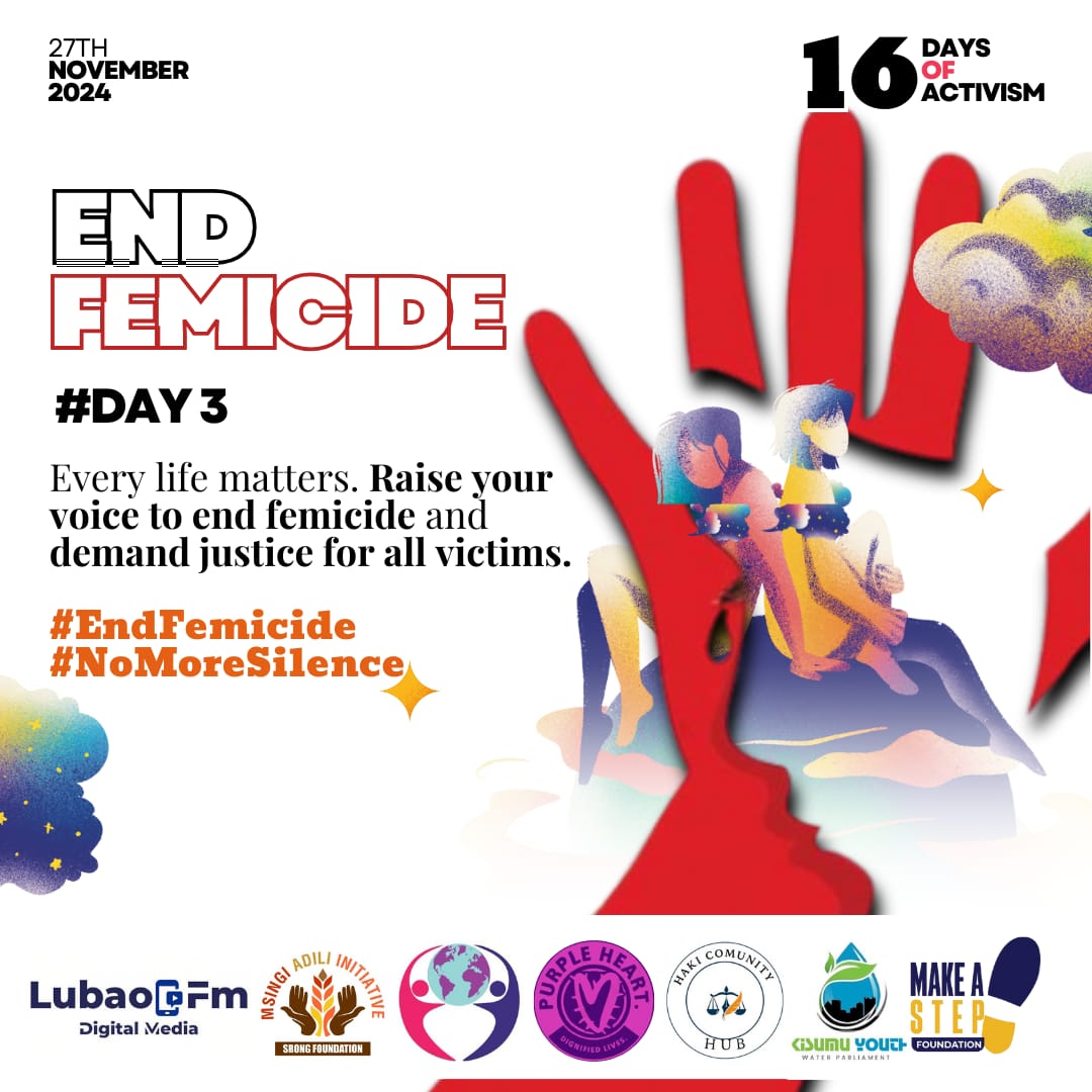 Day 3 of the 16 days of activism. Today, we say, every life matters. Let's end femicide.