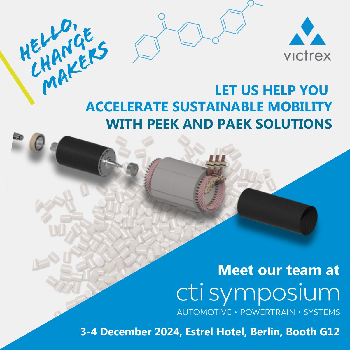 VictrexAuto's tweet image. ⚡Join our team at CTI Berlin to see how Victrex's high-performance PEEK solutions are driving advancements in 800V e-motors. From PEEK insulation to composite stator sleeves, we help you optimise efficiency and reliability in e-motors. Register here: ow.ly/Ilib50UeivB