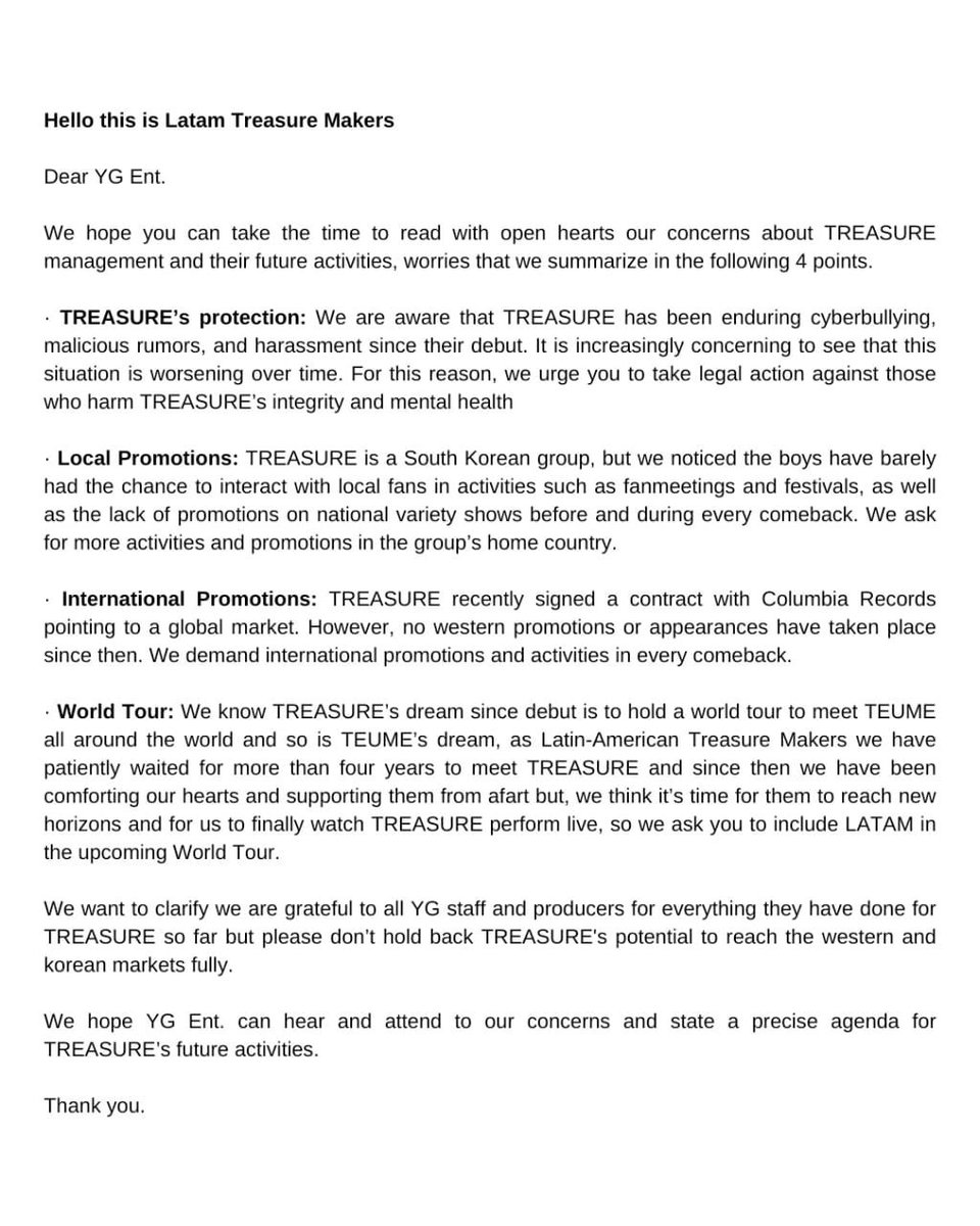 BulbitTreasure's tweet photo. Please read all we ask for, this is cute but I hope YG learns how to promote the boys for their comeback 

YG PLEASE HEAR US OUT
#TreasureDeservesBetter
#LatamStandsWithTreasure
#TREASURE #트레저 
@ygent_official @ygtreasuremaker @yg_treasure_jp https://t.co/G1RLr8WxUU
