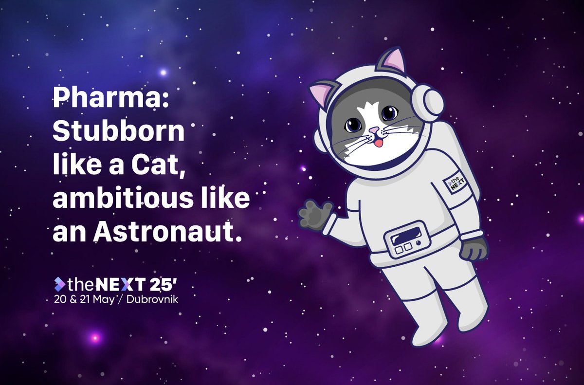 &gt;NEXT 25' Dubrovnik - Introducing the NEXT 25’ Mascot! 🐾&gt;

Meet the official symbol of NEXT 25’ Dubrovnik! 🐱

Why this unique combination? Because “Pharma: Stubborn like a Cat, ambitious like an Astronaut"✨

 Share your thoughts in the comments! 👇

#NEXTPharmaSummit #NEXT25
