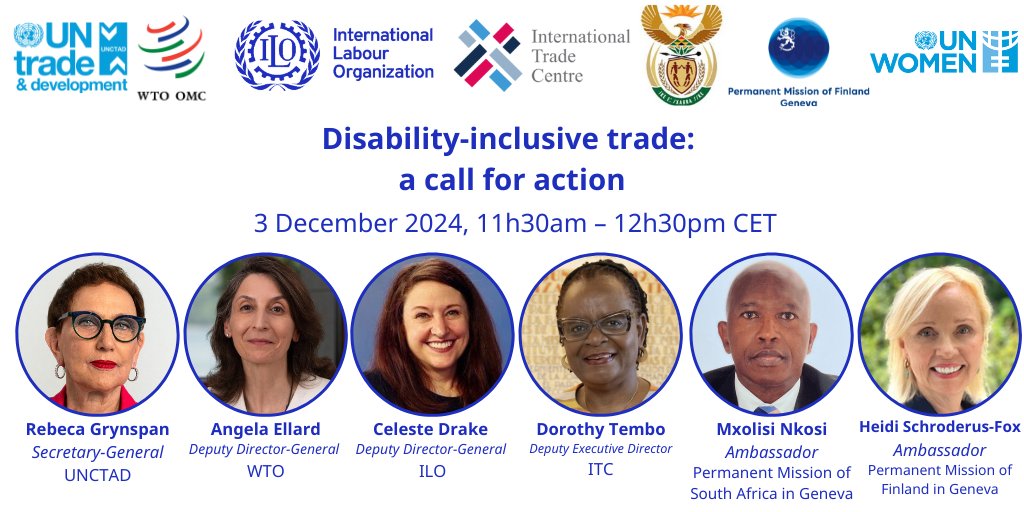 For International Day of Persons with Disabilities, join the hybrid event calling for action to integrate #disabilityinclusion into trading systems and leverage global opportunities

To find out more and register
👉bit.ly/4eMw9V7