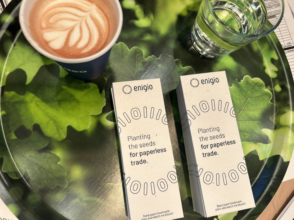 Come by our <a href="/enigio/">enigio</a> /<a href="/EnigioTime/">Enigio</a>  stand to get a seed paper bookmark that you can plant and watch turn into wildflowers. Let's plant the seeds of paperless trade - together. 🌱
#GTRNordics <a href="/gtreview/">Global Trade Review</a>