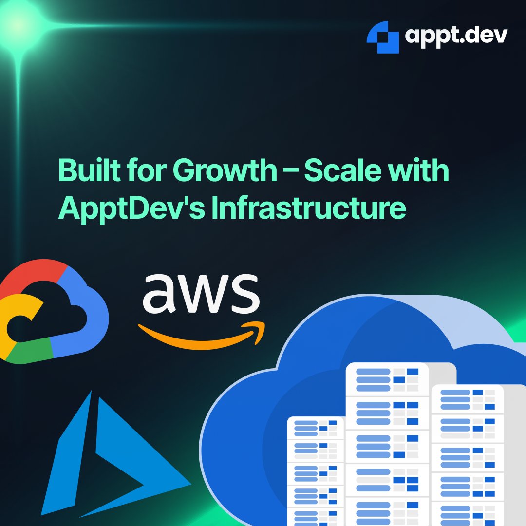 ApptDev's tweet image. Build scalable cloud infrastructure in minutes with AppDev!
 
Integrate seamlessly with AWS, Google Cloud, and Azure. fast, save time, and grow smarter. 

Start now: go.appt.dev/jyRI77Pq

#ScalableInfrastructure #CloudSolutions #LowCodePlatform #Innovation #LowCode