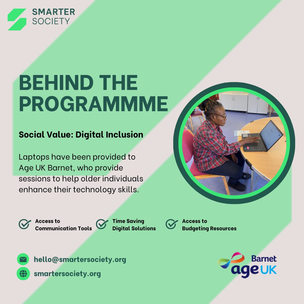 Smarter Society (@smartersoc) on Twitter photo As part of the Barnet Sustainable Business Programme, we have worked with <a href="/ageukbarnet/">Age UK Barnet</a> . Read more about our programme - zurl.co/XN82
#grants #businesssupport #smartersociety #funding #netzero #socialvalue As part of the Barnet Sustainable Business Programme, we have worked with <a href="/ageukbarnet/">Age UK Barnet</a> . Read more about our programme - zurl.co/XN82
#grants #businesssupport #smartersociety #funding #netzero #socialvalue