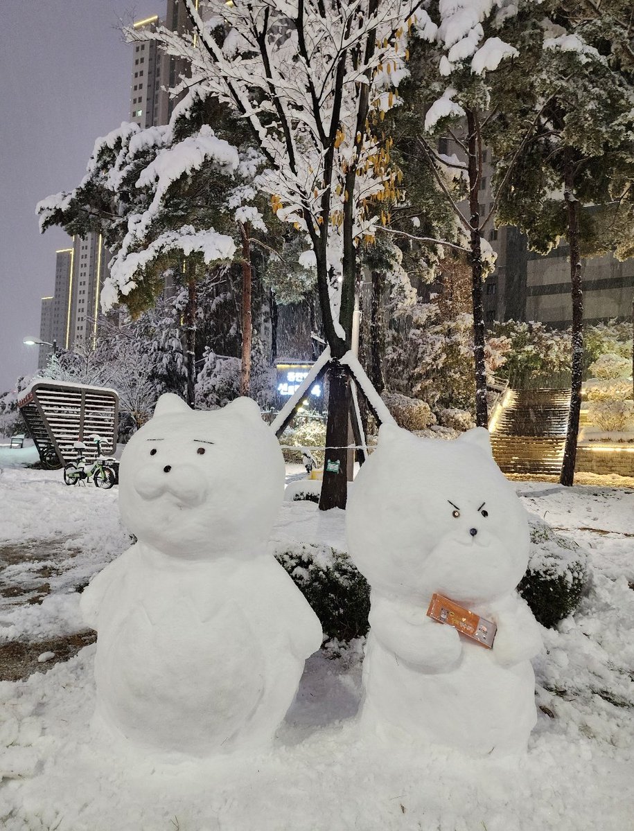 동탄에 만든 눈사람 ~