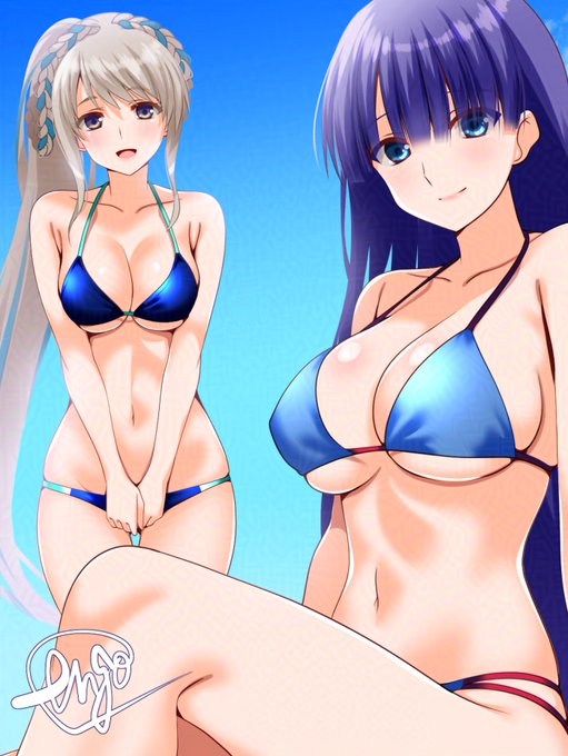 pixivでリクエストもらったマルタさんとヨハンナさんのWルーラービキニ!はかいりょくばつぐんだ!#FGO 
