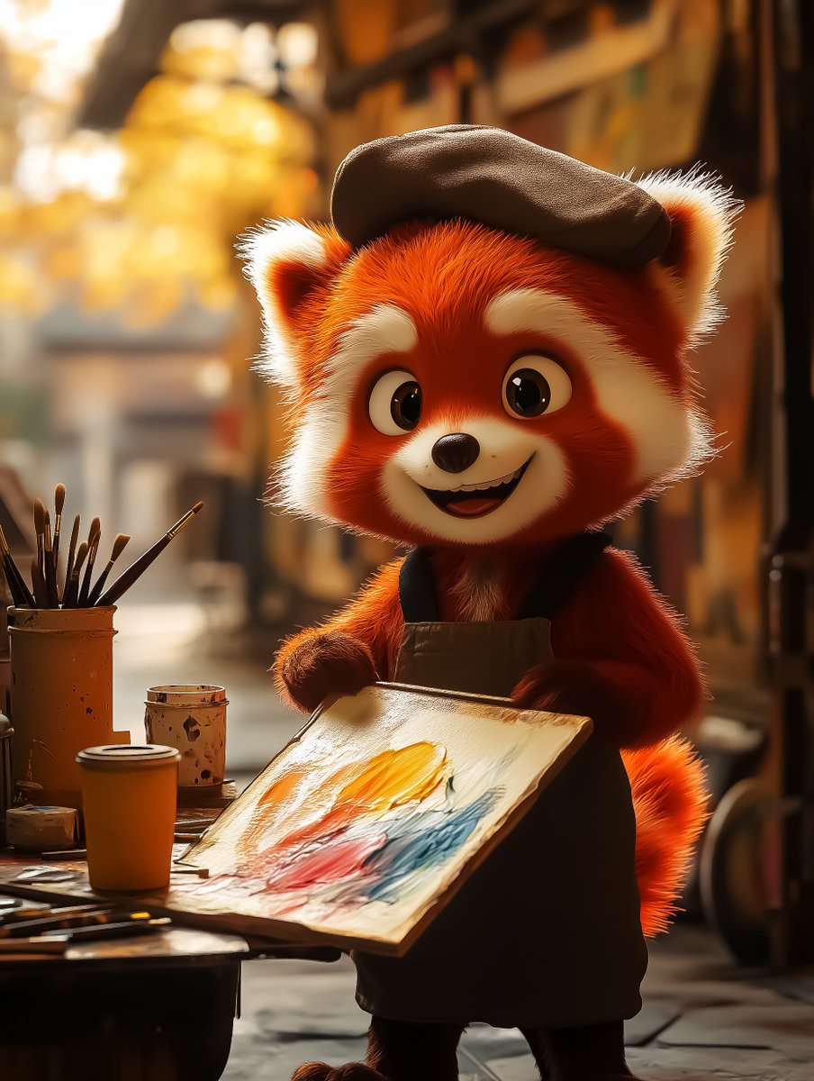 TYZU's tweet image. Artful Paws of Creativity
When life gives you paint, make a masterpiece! 🎨🦊 'Life is art, live yours in color!' Sip that #coffee, share your thoughts, and tell us, what's your color of joy? ☕️
