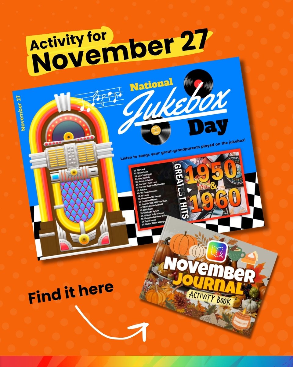 BookCreatorApp's tweet photo. November 27: National Jukebox Day

🎶 Let’s go back in time for #NationalJukeboxDay! Imagine what music your great-grandparents loved.

https://t.co/MvllDAQWKV

#ThrowbackTunes #JukeboxDay #MusicMemories https://t.co/KVO2XDqrYw