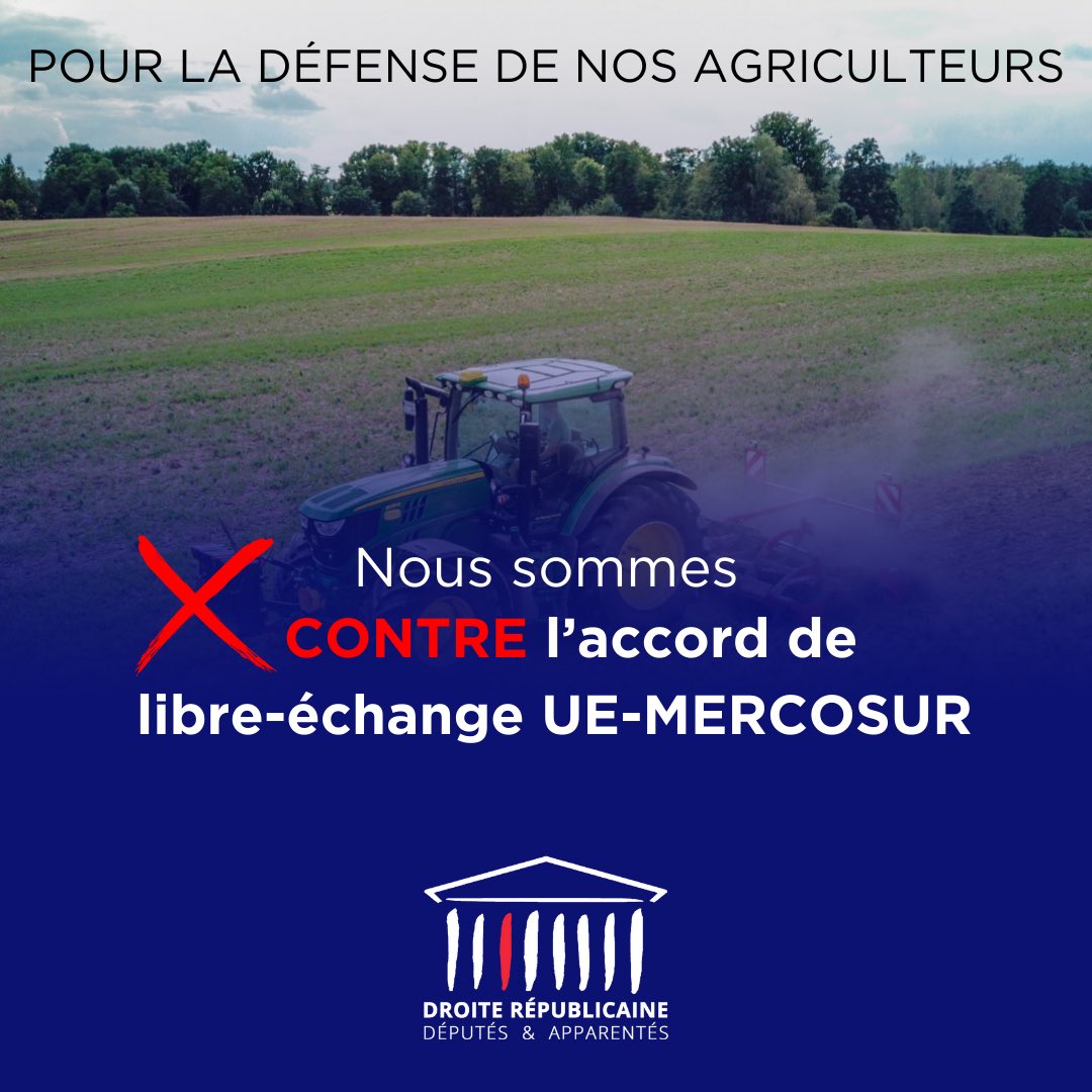 Ce mardi, j’ai voté contre le traité de libre-échange UE-Mercosur pour défendre nos agriculteurs et notre souveraineté alimentaire.
