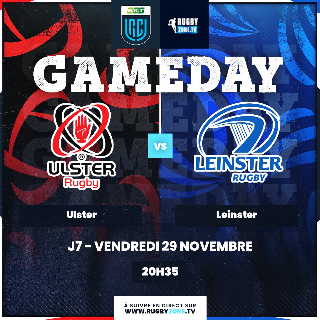 ⚡️ 𝙐𝙡𝙨𝙩𝙚𝙧  🆚 𝙇𝙚𝙞𝙣𝙨𝙩𝙚𝙧
💪 L'URC est de retour avec un choc entre provinces irlandaises ! Les Leinstermen sont à Belfast pour défier l'Ulster !
💻 Coup d'envoi en direct vendredi à 20h35 sur bit.ly/Rugbyzonetv

#BKTURC #rugby