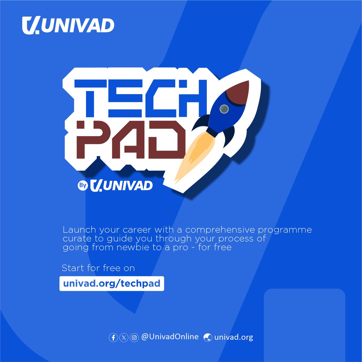 Jack_ng01's tweet image. Not sure where to start in tech? 

@UnivadOnline has a 100% FREE programme designed just for you – #Techpad! 

Learn foundational tech skills and launch your career. 

Apply now: