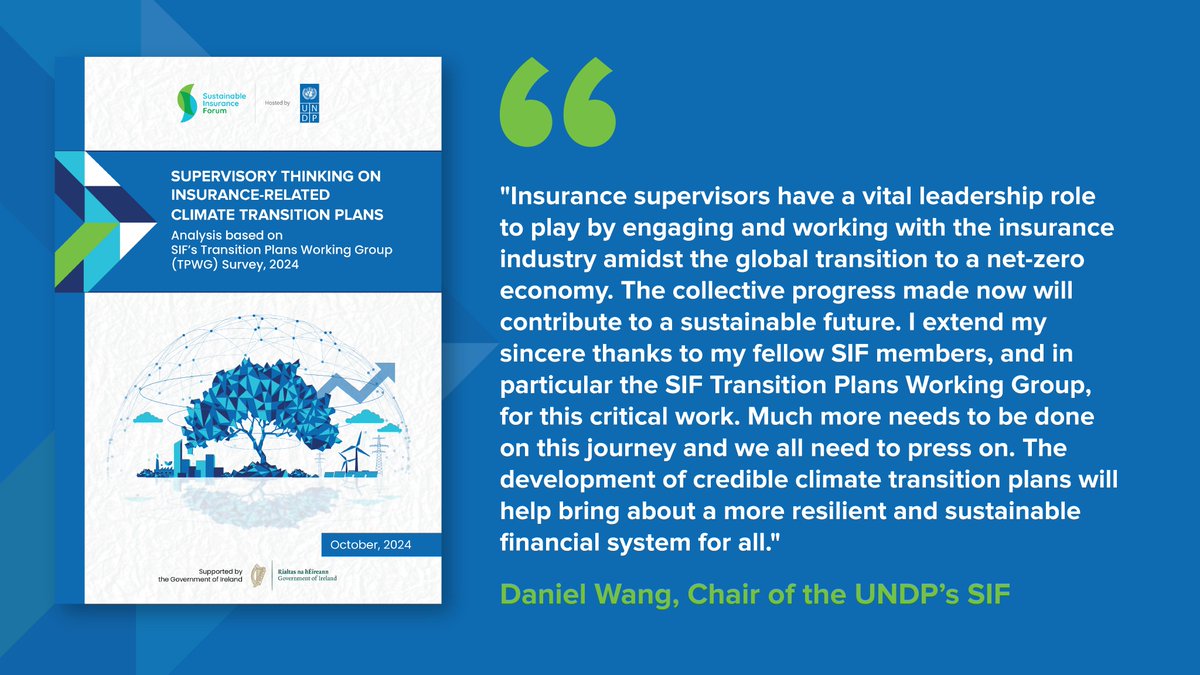 📣 Now available! #SIF just released a report titled 'Supervisory Thinking on Insurance-related Climate Transition Plans', offering valuable insights into the current supervisory landscape regarding #TransitionPlans.
📘 Read the report: sustainableinsuranceforum.org/wp-content/upl…