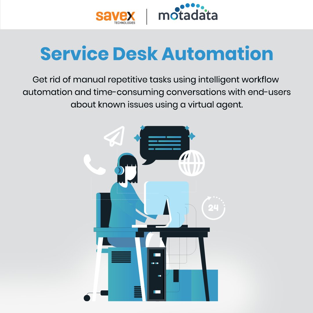 SavexTechnology's tweet image. Automate your service desk effortlessly! 💻✨ Simplify tasks with virtual agents, no-code workflows, and smart workload management. Boost ROI & elevate experiences!
Register: zfrmz.in/Em7HAdyp-fk17l…
#ServiceDeskAutomation #SmartWorkflows #NoCodeSolutions #CustomerExperience