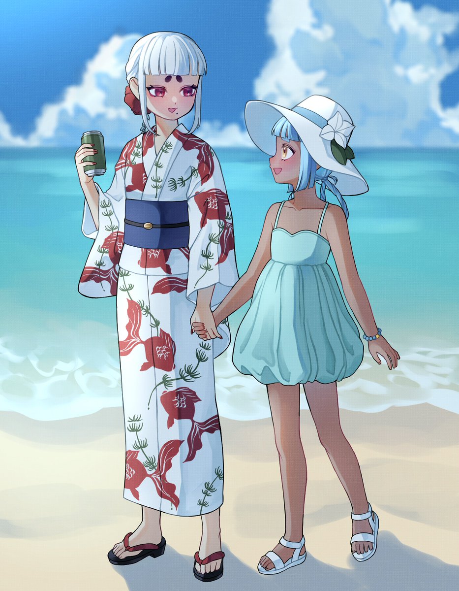 kinnsyoku's tweet photo. 🇯🇵と🇵🇼
＃国擬人化 ＃今すぐ国旗を振って https://t.co/he7yBMw7Wv