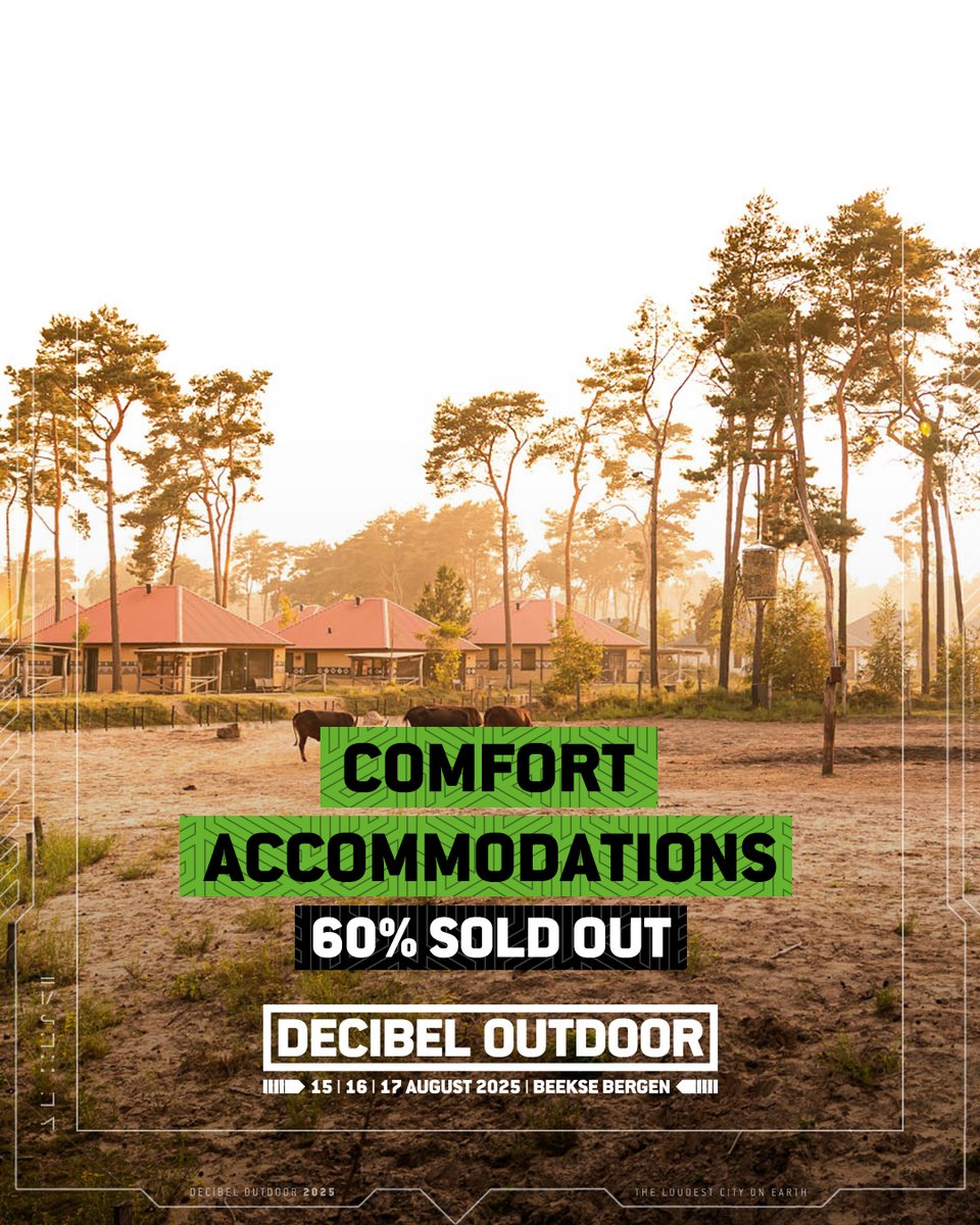 𝗪𝗞𝗡𝗗 𝗦𝗔𝗟𝗘 𝗛𝗔𝗦 𝗦𝗧𝗔𝗥𝗧𝗘𝗗 Camping &amp; Full Festival tickets, Travel Packages and Accommodations by Beekse Bergen for Decibel outdoor 2025 are now available ⚡ Accommodations are selling fast, so secure your spot at bit.ly/db25-tickets!
