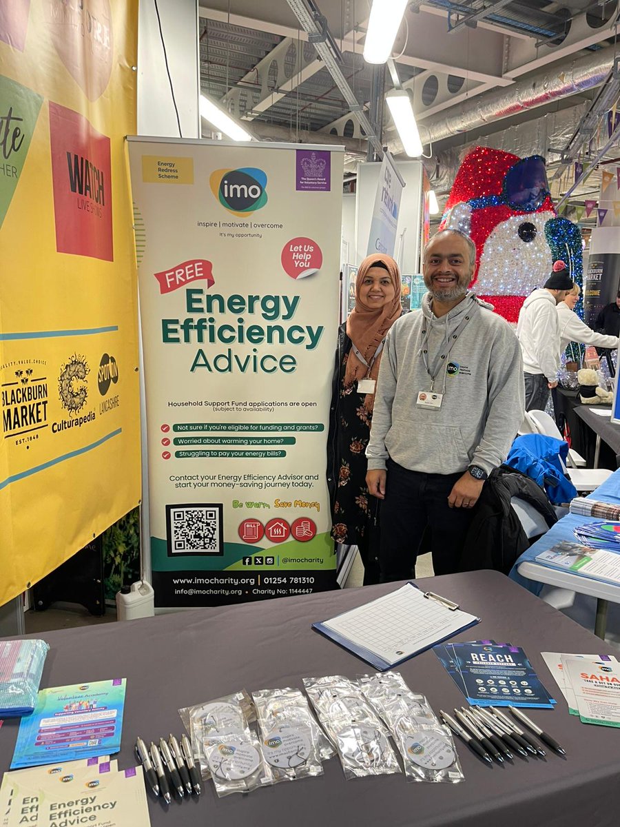 imocharity's tweet photo. Free Energy Efficiency Advice at @BlackburnMarket #HappeningNow https://t.co/uEGTST4GCV