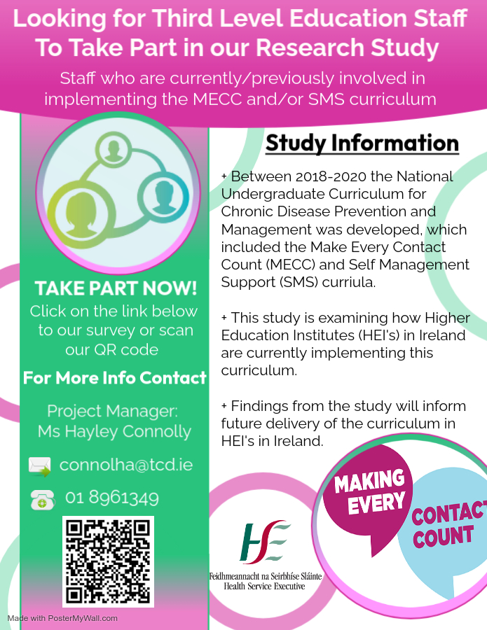 Hayley Connolly (@hayleyconnolly2) on Twitter photo 📢CALLING THIRD LEVEL EDUCATION STAFF
to take part in a collaborative study with the HSE & HEI's in Ireland looking at the implementation of MECC and SMS Curriculum 📚
<a href="/HSELive/">HSE Ireland</a>
<a href="/RCSI_Irl/">RCSI</a>
<a href="/UCC/">UCC Ireland</a>
<a href="/MTU_ie/">Munster Technological University</a>
<a href="/atusligo_ie/">ATU Sligo</a>
<a href="/ucddublin/">University College Dublin</a>
<a href="/MaynoothUni/">Maynooth University</a>
<a href="/UL/">University Of Limerick</a>
<a href="/deirdretcd/">Deirdre Connolly</a> 📢CALLING THIRD LEVEL EDUCATION STAFF
to take part in a collaborative study with the HSE & HEI's in Ireland looking at the implementation of MECC and SMS Curriculum 📚
<a href="/HSELive/">HSE Ireland</a>
<a href="/RCSI_Irl/">RCSI</a>
<a href="/UCC/">UCC Ireland</a>
<a href="/MTU_ie/">Munster Technological University</a>
<a href="/atusligo_ie/">ATU Sligo</a>
<a href="/ucddublin/">University College Dublin</a>
<a href="/MaynoothUni/">Maynooth University</a>
<a href="/UL/">University Of Limerick</a>
<a href="/deirdretcd/">Deirdre Connolly</a>
