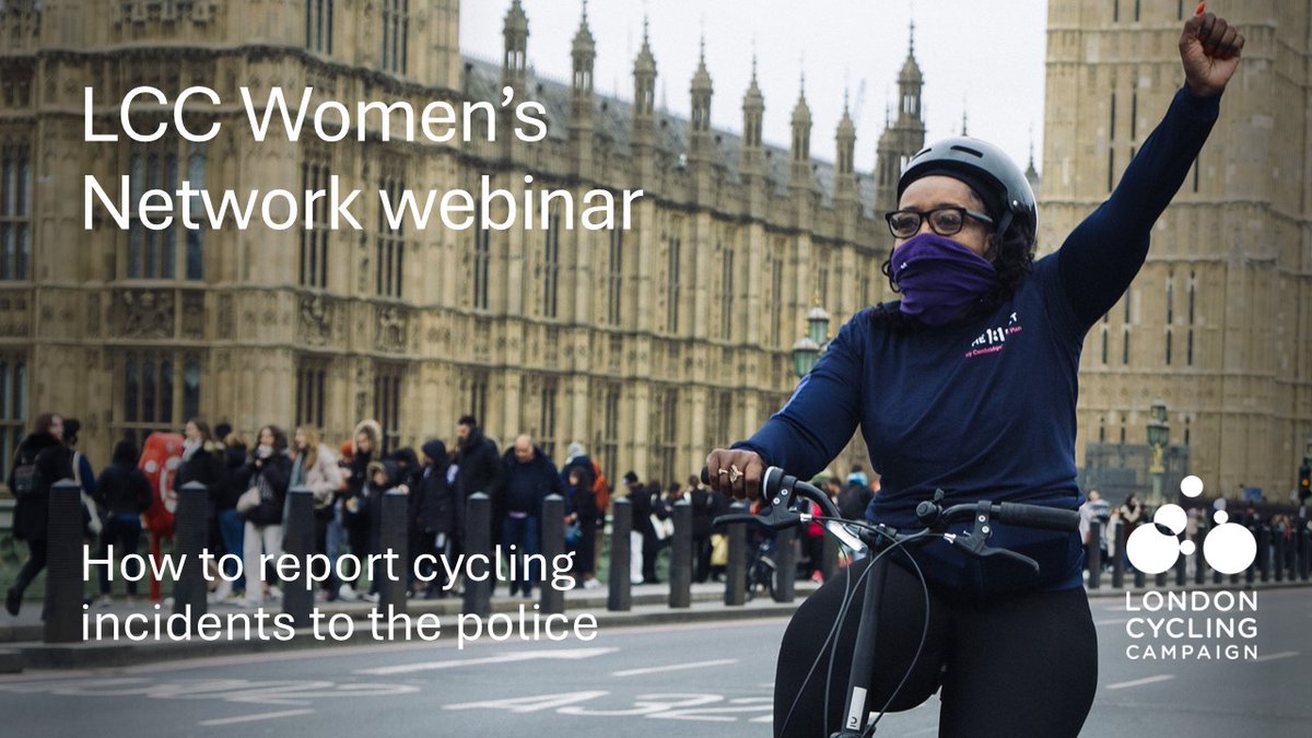 London Cycling Campaign (@london_cycling) on Twitter photo Been close-passed, harassed or called a b*tch while cycling in London? Report it! 🚨
Last chance to sign up to the LCC Women's Network webinar: TONIGHT 7pm (Wed 27 Nov) 👇
Speakers from <a href="/stophateuk/">Stop Hate UK</a> <a href="/MetCycleCops/">Cycle Safety Team</a> & LCC Women's Network
lcc.org.uk/events/lcc-wom… Been close-passed, harassed or called a b*tch while cycling in London? Report it! 🚨
Last chance to sign up to the LCC Women's Network webinar: TONIGHT 7pm (Wed 27 Nov) 👇
Speakers from <a href="/stophateuk/">Stop Hate UK</a> <a href="/MetCycleCops/">Cycle Safety Team</a> & LCC Women's Network
lcc.org.uk/events/lcc-wom…