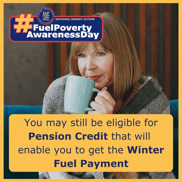 The deadline to apply for Pension Credit is Saturday 21 December. This is a way to top up your income and receive the Winter Fuel Payment. #FuelPovertyAwarenessDay