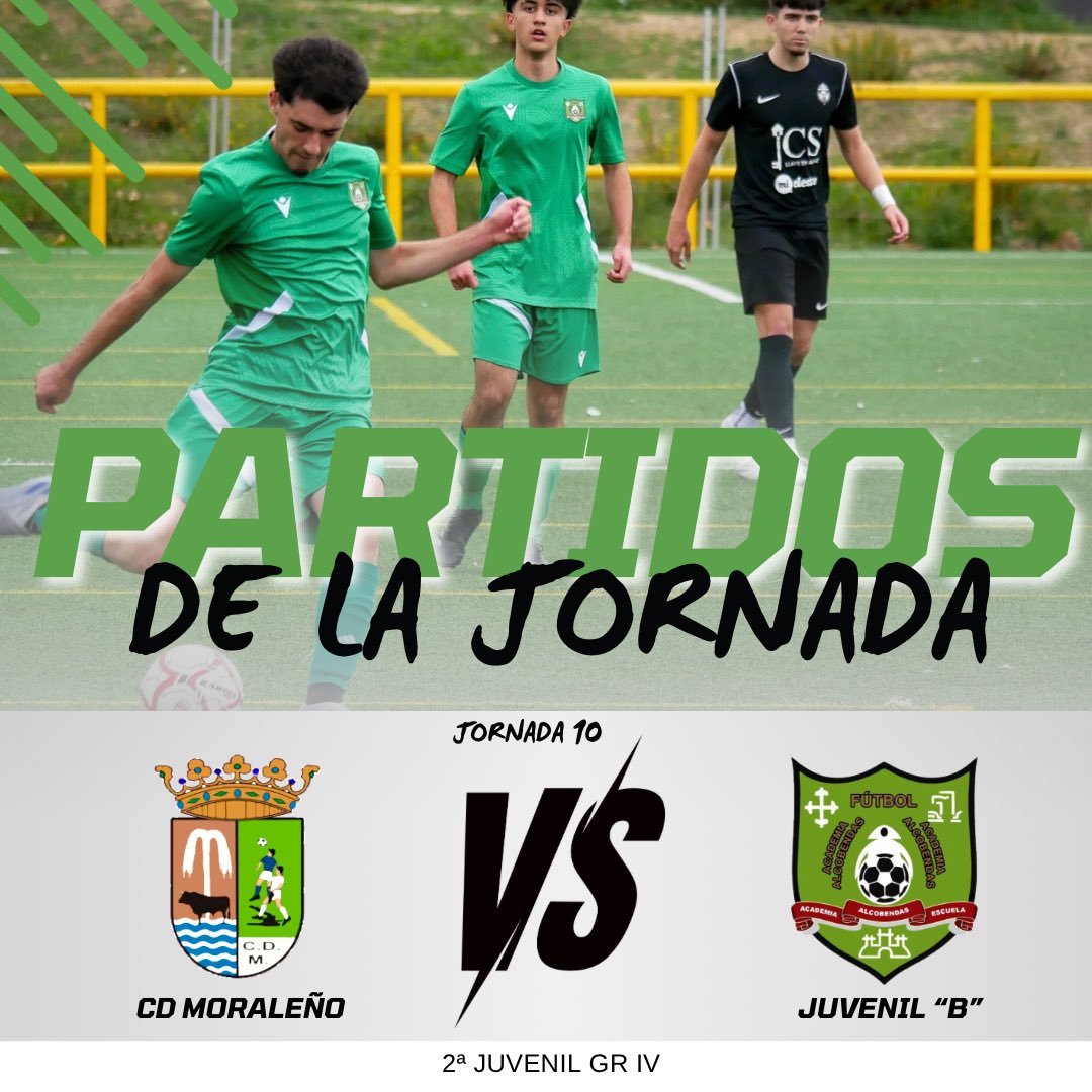 ⚽️𝑷𝑨𝑹𝑻𝑰𝑫𝑶𝑺 𝑫𝑬 𝑳𝑨 𝑱𝑶𝑹𝑵𝑨𝑫𝑨

Sábado 30 Noviembre

💚𝗕𝗘𝗡𝗝𝗔𝗠𝗜𝗡 “𝗖” vs @liceoeuropeo 
🕞10:00
🏟️Oscar Molina

💚𝘾𝘼𝘿𝙀𝙏𝙀 𝘼 vs @adalcobendascf 
🕞09:00
🏟️Luis Aragonés 

💚𝙅𝙐𝙑𝙀𝙉𝙄𝙇 𝘽 vs @club.deportivomoraleno 
🕞18:00
🏟️Fuente el Toro, El Molar.