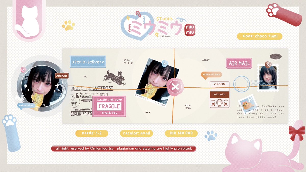 miumiuartsy's tweet photo. 🐈 ‘any interaction are appreciated’ 🐈‍⬛

👀 ciao*🖐🏻 miu balik lagi dengan membawa 7 template layout yang bertema letter-letter an, minta tolong ospekin ya ;) feel free buat ketuk dm miu kalau tidak aman 💌<3

/ᐠ. ｡.ᐟ\thank youuˎˊ˗

#zonauang https://t.co/63oh6L41TN